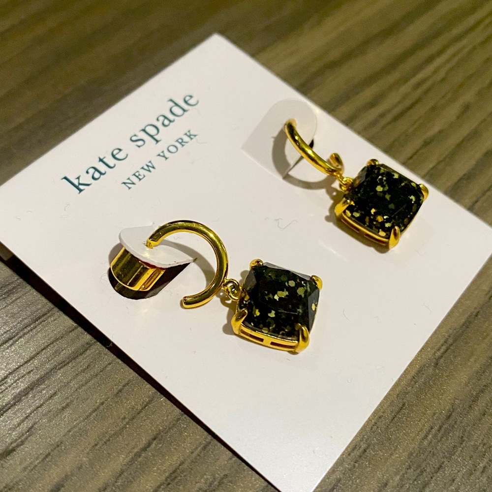 Kate Spade New York Black Glitter Earrings